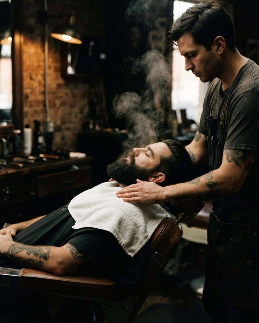 Hot towel beard service