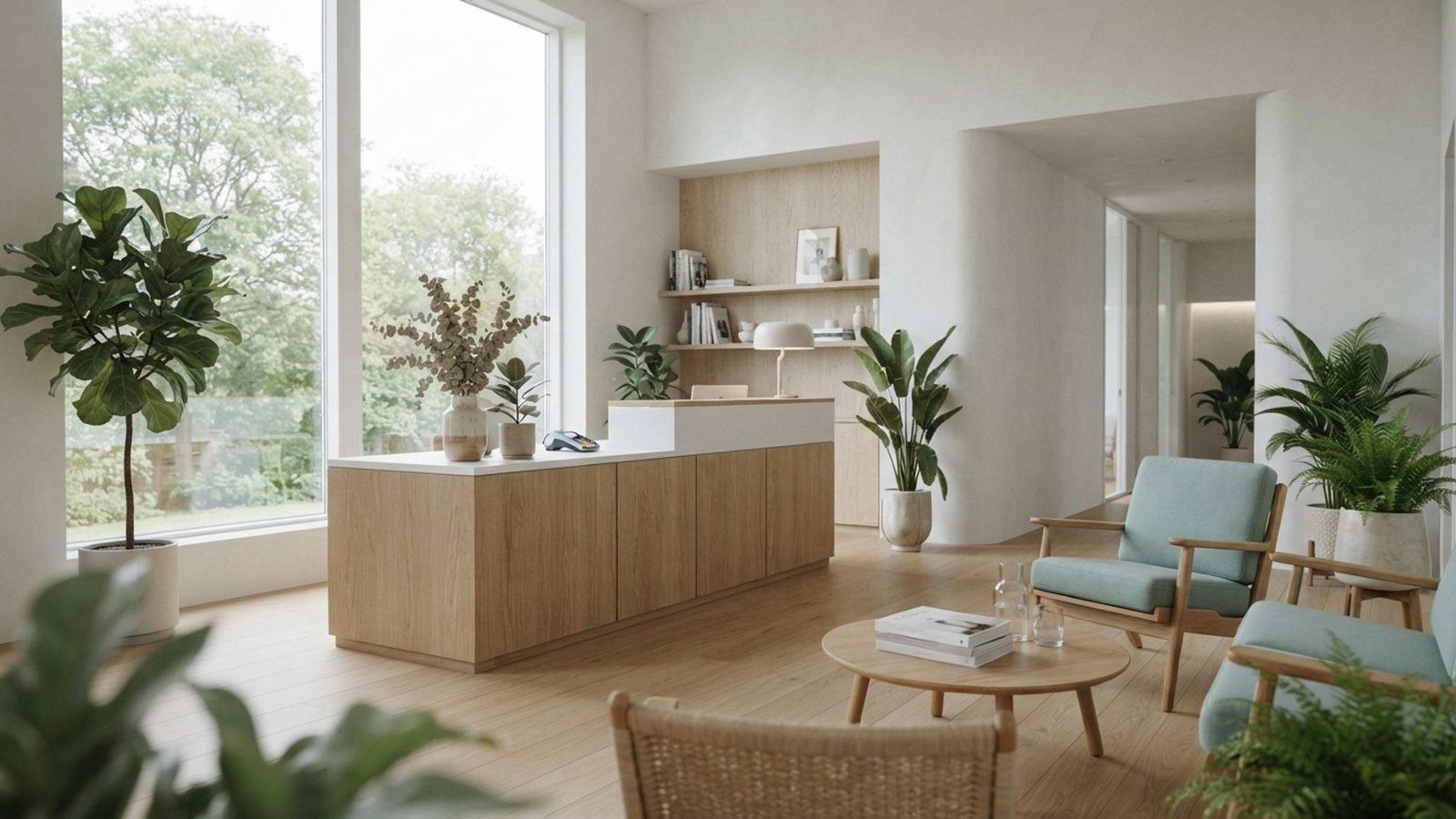 Bright modern dental clinic reception
