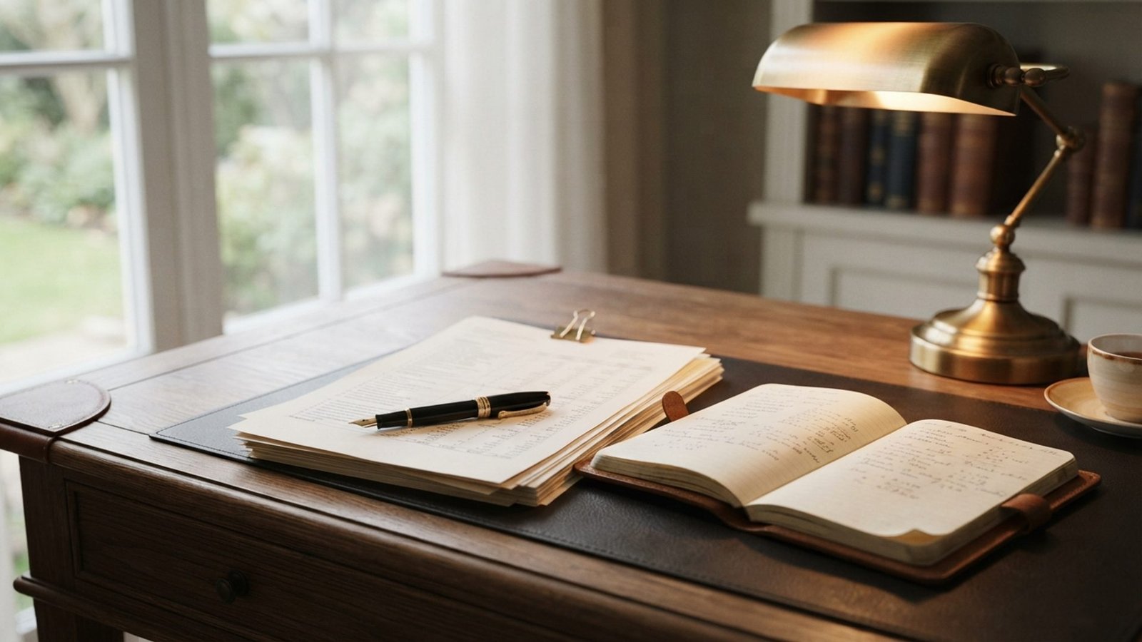 Elegant accountant's desk still life