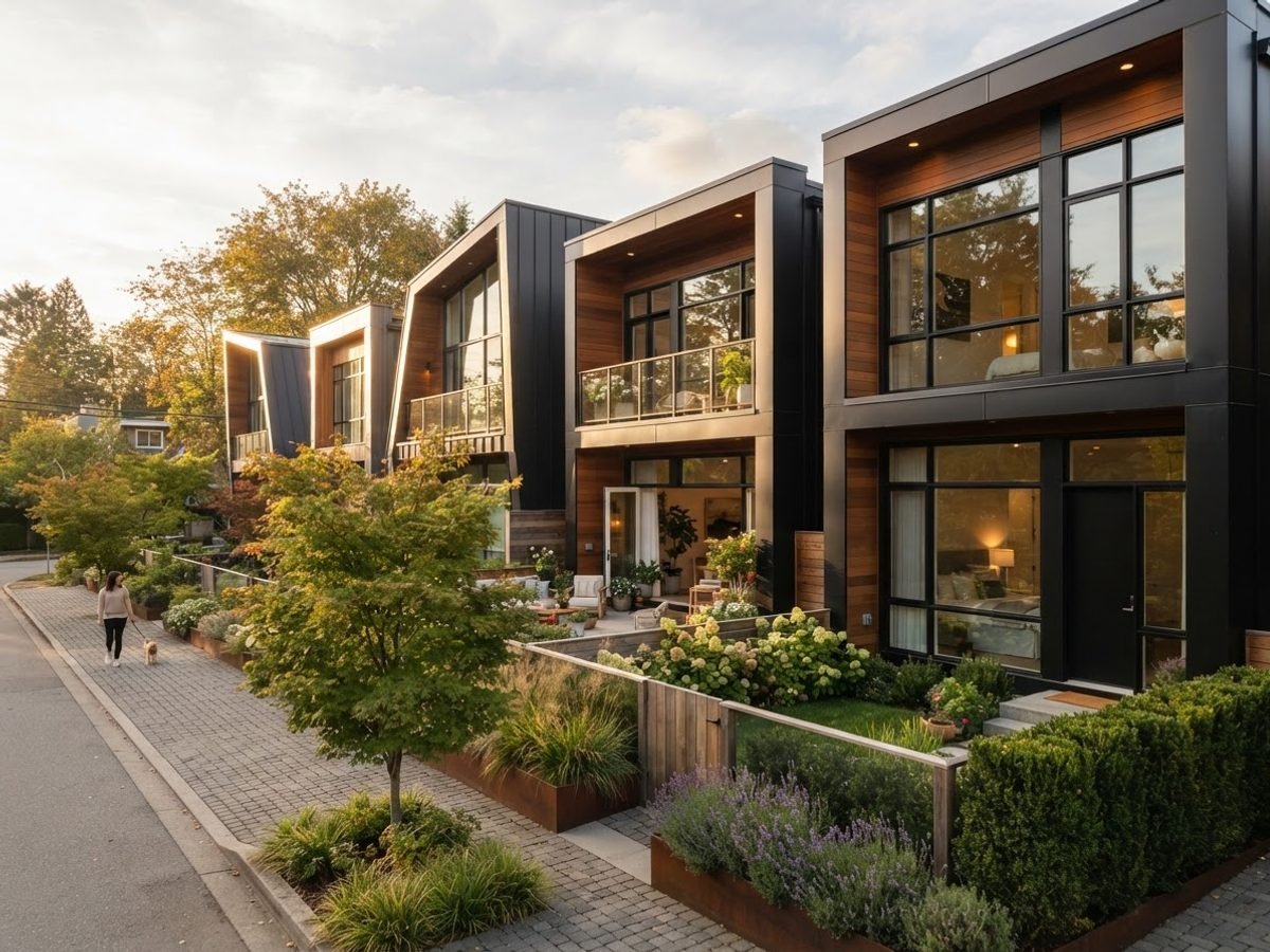 Modern townhouse row