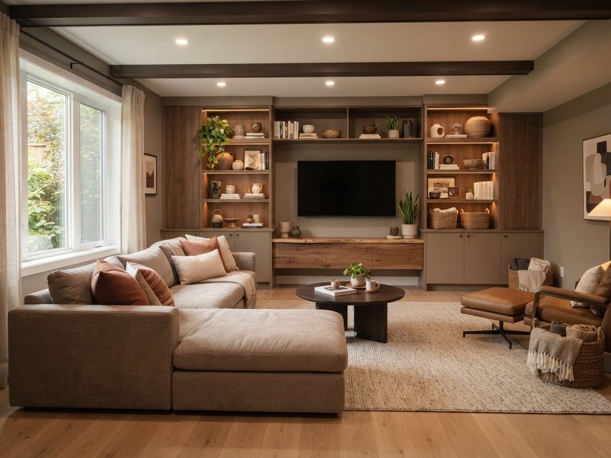 Finished basement family room
