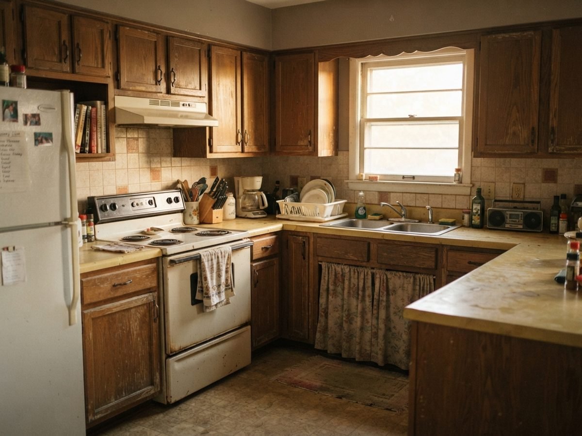 Dated 1990s kitchen before renovation